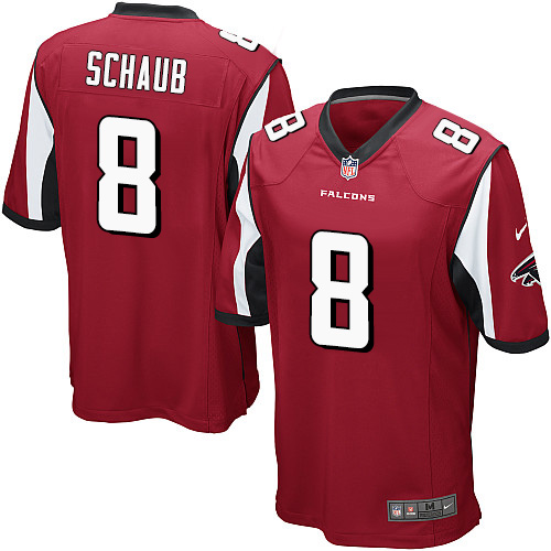 Men's Game Matt Schaub Nike Jersey Red Home - #8 NFL Atlanta Falcons